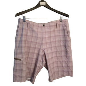 Lee Dungarees Golf Gray White‎ Men's Shorts Plaid Check Chino Outdoor Size 34